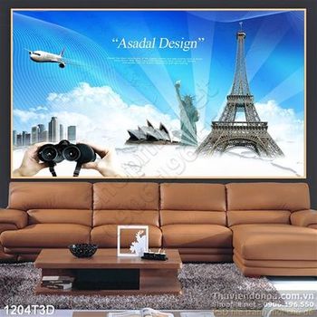 Tranh 3D tháp Eiffell