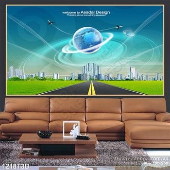 Tranh 3D cảnh quan thiên nhiên khu chung cư