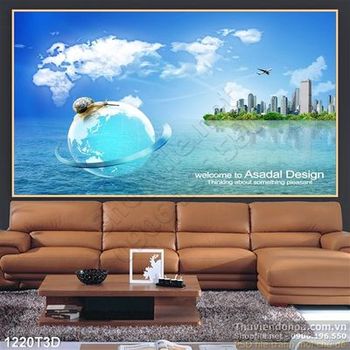 Tranh 3D thành phố cảng