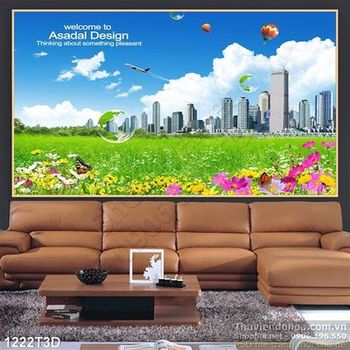 Tranh 3D cảnh quan thiên nhiên thành phố