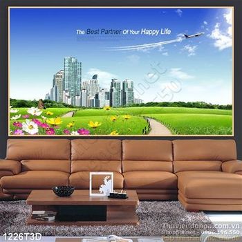 Tranh 3D thành phố hiện đại