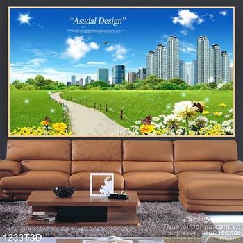 Tranh 3D cảnh quan thiên nhiên khu công viên