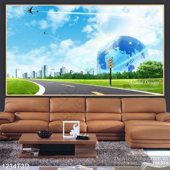 Tranh 3D cảnh quan thiên nhiên thành phố