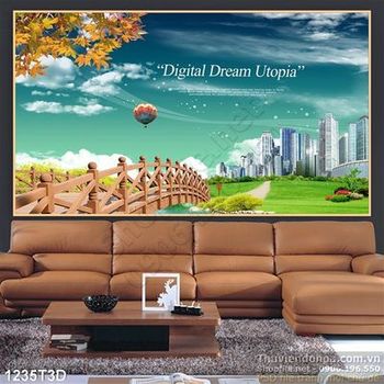 Tranh 3D cảnh quan thiên nhiên thành phố