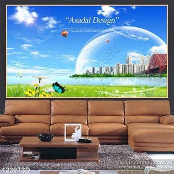 Tranh 3D thành phố biển