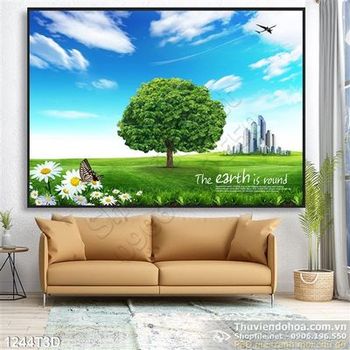 Tranh 3D thành phố xanh