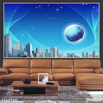 Tranh 3D thành phố vệ tinh