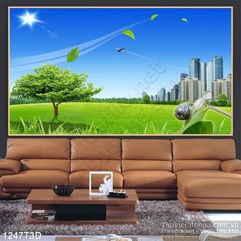 Tranh 3D thành phố cao tầng