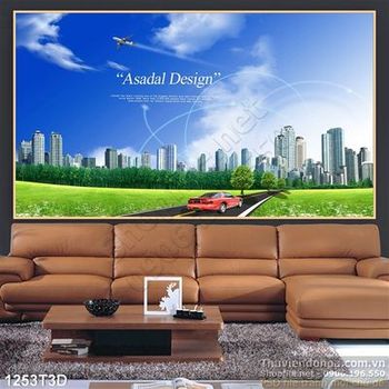 Tranh 3D thành phố vệ tinh hiện đại