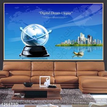 Tranh 3D thành phố biển