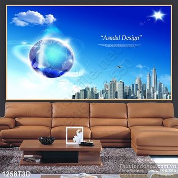 Tranh 3D thành phố và thảo nguyên