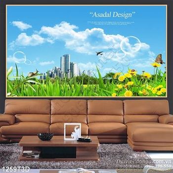 Tranh 3D thành phố hiện đại