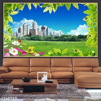 Tranh 3D thành phố xanh