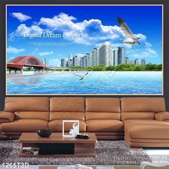 Tranh 3D thành phố đại dương