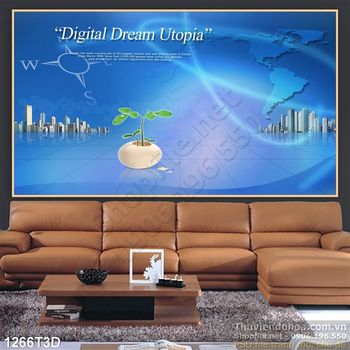 Tranh 3D thành phố xanh