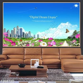 Tranh 3D thành phố hiện đại