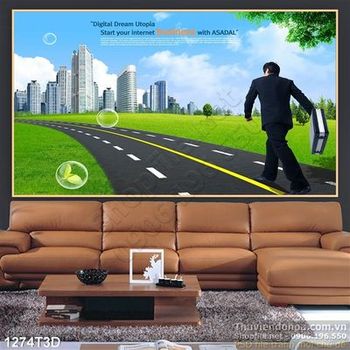 Tranh 3D nhà cao tầng