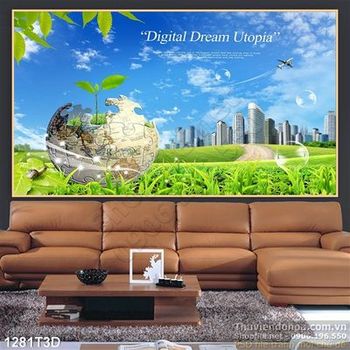 Tranh 3D công viên xanh