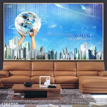 Tranh 3D thành phố hiện đại