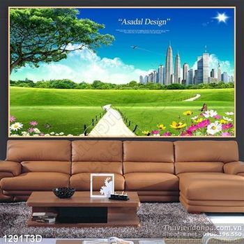 Tranh 3D cảnh quan thành phố xanh