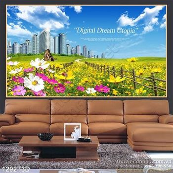 Tranh 3D thành phố hiện đại