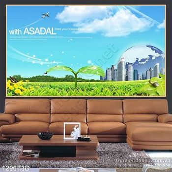 Tranh 3D cảnh quan thành phố xanh hiện đại