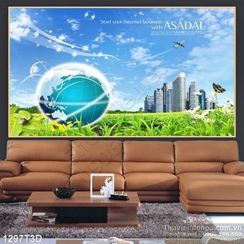 Tranh 3D thành phố hiện đại