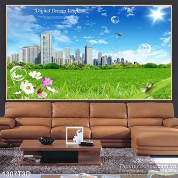 Tranh 3D công viên xanh khu đô thị