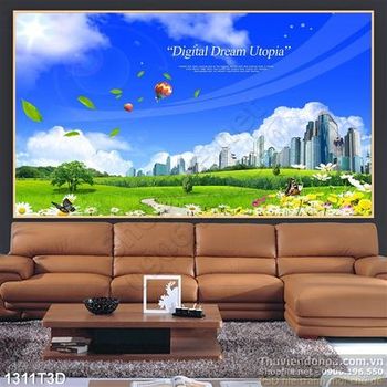 Tranh 3D cảnh quan khu công viên xanh