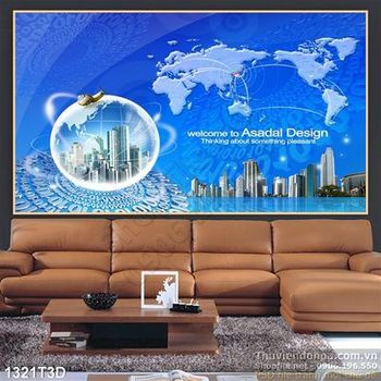 Tranh 3D cảnh quan khu công viên xanh hiện đại