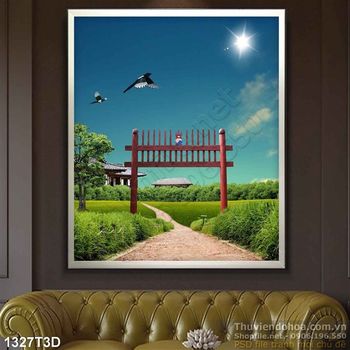 Tranh 3D cổng trời trang trí phòng khách