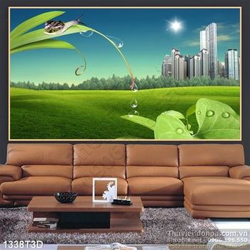 Tranh 3D khu nhà cao tầng hiện đại