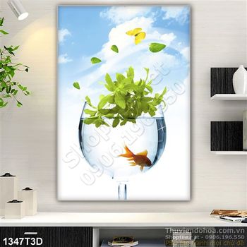 Tranh 3D bể cá sinh thái