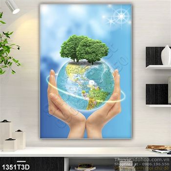 Tranh 3D trái đất xanh
