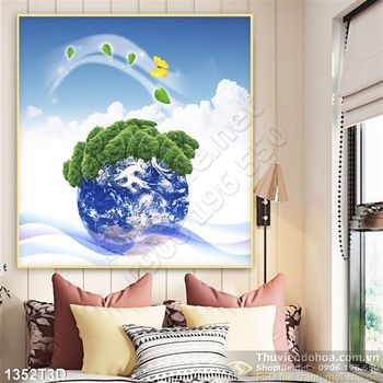 Tranh 3D trái đất xanh bề vững