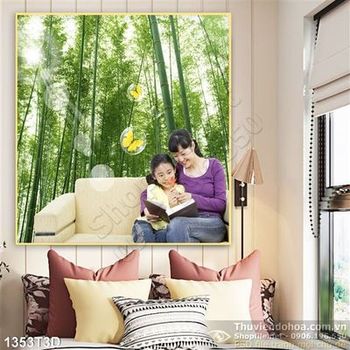 Tranh 3D nền rừng trúc