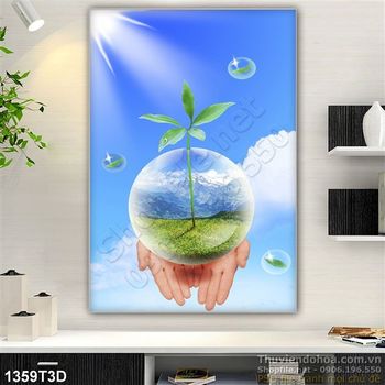 Tranh 3D bảo vệ môi trường cây xanh