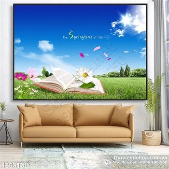 Tranh 3D sky và cỏ