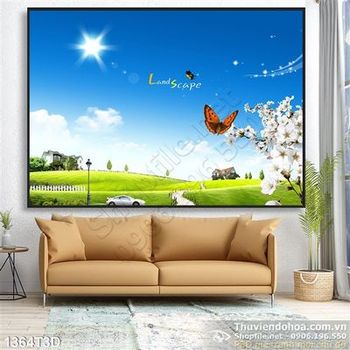 Tranh 3D nông trại và thảo nguyên