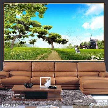 Tranh 3D phong cảnh làng quê châu âu