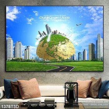 Tranh 3D nhà cao tầng