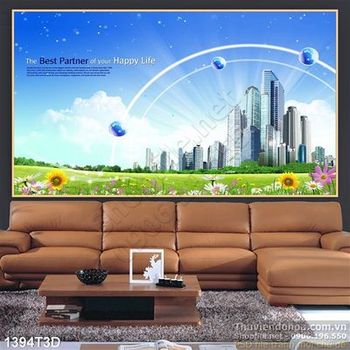 Tranh 3D khu chung cư cao tầng hiện đại