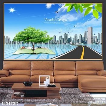 Tranh 3D chung cư cao tầng thành phố