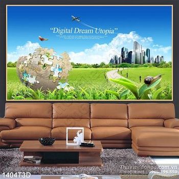 Tranh 3D thành phố chung cư