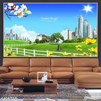 Tranh 3D khu chung cư và công viên