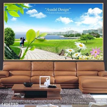 Tranh 3D khu công viên cây xanh