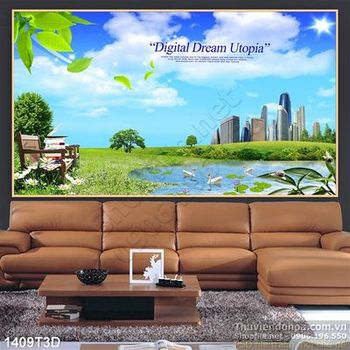 Tranh 3D công viên khui chưng cư