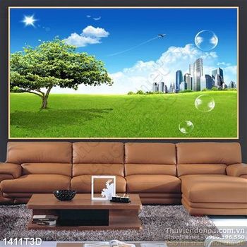 Tranh 3D chung cư xanh