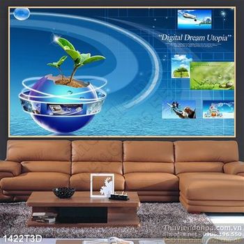 Tranh 3D trái đất xanh