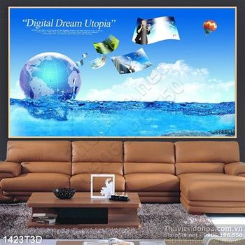 Tranh 3D trái đất và đại dương